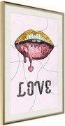 Αφίσα - Lip Gloss and Love - 40x60 - Χρυσό - Με πασπαρτού