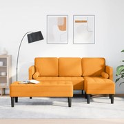 vidaXL Σετ 2 Τεμαχίων Καναπέ με Μαξιλάρια Σκούρο Κίτρινο Ύφασμα