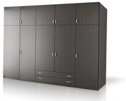 ΧΕΡΙ ΞΥΛΟ Ντουλάπα 5φυλλη με πατάρι 250cm  x 60cm x 240 ύψος --ΚΩΔ.:10-06-5f