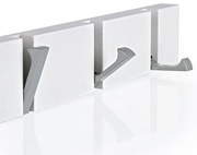 Estia Κρεμάστρα Τοίχου Ξύλινη 60x5.5x1.8cm 6 Θέσεων Με Αναδιπλούμενους Γάντζους Λευκή 02-18405