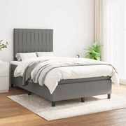 ΚΡΕΒΑΤΙ BOXSPRING ΜΕ ΣΤΡΩΜΑ ΣΚΟΥΡΟ ΓΚΡΙ 120X200 ΕΚ. ΥΦΑΣΜΑΤΙΝΟ 3141922