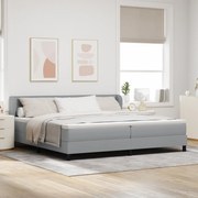 vidaXL Κρεβάτι με Στρατηγό και Στρώμα  Γκρι Ανοιχτό 200x200 εκ Καμβάς