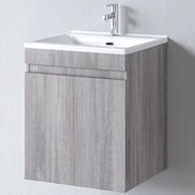 Έπιπλο Μπάνιου Πάγκος Με Νιπτήρα Omega 55 S3BOM055GON 55x45x60 Grey-White Πορσελάνη,Μελαμίνη