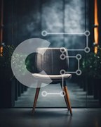 Intra Συλλεκτικό Ξύλινο Παζλ Plywood  4mm - Μαύρη δερμάτινη καρέκλα σε δωμάτιο με χαμηλό φωτισμό Σε Ξύλινο Κουτί - Διαστάσεις Puzzle: 10x10 cm – 25 κομμάτια