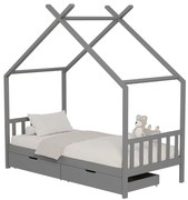 Κρεβάτι Παιδικό Klarice (Για Στρώμα 90x190cm) HM680.05 196x97x193cm Grey Μονό