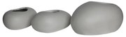 WOODWELL Ε6320,S1FLOWER POT-ROCK Set 3 τεμαχίων, Cement Απόχρωση White 40x30x19- 50x32x19- 56x43x29cm Ε6320,S1
