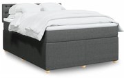 Κρεβάτι Boxspring με Στρώμα Σκούρο Γκρι 140x200 εκ Υφασμάτινο