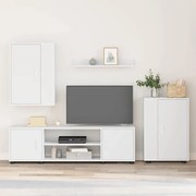 vidaXL Σετ επίπλου τηλεόρασης Επιτοίχιο 4 pcs Λευκό Επεξεργασμένο ξύλο