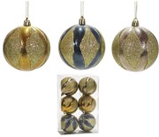 Χριστουγεννιάτικη Μπάλα 80mm Σετ 6Τμχ