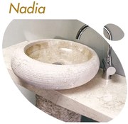 Νιπτήρας Πέτρινος Επιτραπέζιος Μπεζ Bati Nadia Stone Ø45*13cm