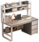 Intrahome Γραφείο Soco Intrahome με ραφιέρα-MDF γκρι-λευκό 120x50x147εκ | SKU: INTRAPA-183111186