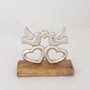 ΠΟΥΛΙΑ ΜΕΤΑΛΛΙΚΑ - ΞΥΛΙΝΑ ΑΣΗΜΙ 15x5x13cm|752-11604