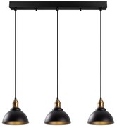 Φωτιστικό Οροφής - Ράγα Varzan 942FLG1625 70x21x117cm 3xE27 40W Black-Gold Opviq