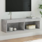 vidaXL Έπιπλο Τηλεόρασης με LED Γκρι Σκυροδέματος 100x30x30 εκ.