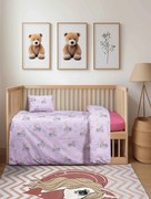 Βρεφικό Σετ Σεντόνια BEARSLEEP Ροζ Σετ σεντόνια κούνιας με λάστιχο: 120 x 170 + 70x140 + 15 + 1 μαξιλαροθήκη 30 x 40 εκ. MADI