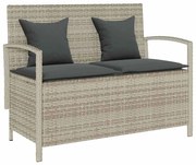 Πάγκος αποθήκευσης κήπου μαξιλάρι ανοιχτό γκρι πολυ μπαστούνι