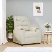 vidaXL Πολυθρόνα Ανακλινόμενη Κρεμ από Συνθετικό Δέρμα