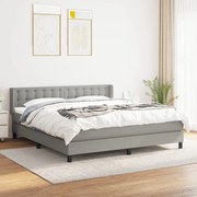 ΚΡΕΒΑΤΙ BOXSPRING ΜΕ ΣΤΡΩΜΑ ΑΝΟΙΧΤΟ ΓΚΡΙ 180X200 ΕΚ. ΥΦΑΣΜΑΤΙΝΟ 3130049