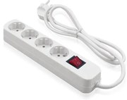 Πολύπριζο 4 Θέσεων Σούκο Λευκό Διακόπτης 1,5m Καλώδιο 80-00115 Lineme 80-00115