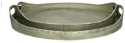 Supergreens Δίσκος Σερβιρίσματος Μεταλλικός Ασημί 50x30 εκ.