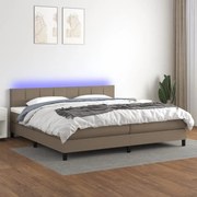 ΚΡΕΒΑΤΙ BOXSPRING ΜΕ ΣΤΡΩΜΑ &amp; LED TAUPE 200X200 ΕΚ. ΥΦΑΣΜΑΤΙΝΟ 3133185