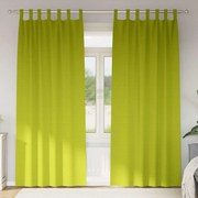 vidaXL Κουρτίνες με κουρτίνες 2 pcs Λαχανί 260 x 140 εκ. Πολυεστέρας