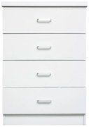 WOODWELL DRAWER Συρταριέρα με 4 Συρτάρια, Απόχρωση Άσπρο 60x40x80cm Ε7396,1