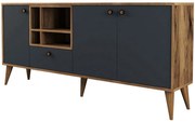 Μπουφές Napoli 845HCT5338 180x35x81cm Anthracite Πλαστικό,Μοριοσανίδα