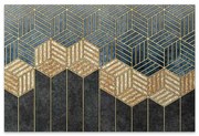 Πίνακας σε καμβά "Golden Cubes" Megapap ψηφιακής εκτύπωσης 100x70x3εκ.-GP033-0129