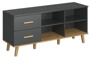Μπουφές Pluton Ανθρακί-Χρυσό Δρυς 134.1x40x60.6cm