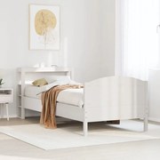vidaXL Σκελετός Κρεβ. Χωρίς Στρώμα Λευκό 90x200 εκ Μασίφ Πεύκο