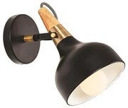 Απλίκα Τοίχου ROTA E27 10W IP20 Μέταλλο Eurolamp-145-22301-Μαύρο 145-22301