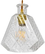 LIQUEUR 01515 Vintage Κρεμαστό Φωτιστικό Οροφής Μονόφωτο Γυάλινο Διάφανο Φ11 x Υ20cm
