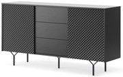Lh-homefurniture Μπουφές με συρτάρια Raven ΙΙ Ανθρακί 144x38x83cm P_RVN_21_2d