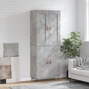 vidaXL Ντουλάπι Γκρι Σκυροδέματος 69,5x34x180 εκ. Επεξεργασμένο Ξύλο