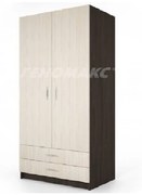 Ντουλάπα Δίφυλλη με 2 Εξωτερικά Συρτάρια 52x191x80, Genomax  12814-1219920443  Χρώμα Wegge-αστρα