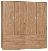 Ντουλάπα Τετράφυλλη Zelia B 249-000064 158x42x180cm Natural Τετράφυλλη