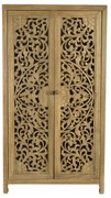 Artekko Mandala Σκαλιστή Ξύλινη Ντουλάπα σε Φυσική Απόχρωση (100x53x185)cm Artekko 730-3200