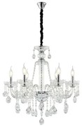 Artekko Chandelier Πολυέλαιος 6φωτος Διάφανο Κρύσταλλο (60x60x70)cm