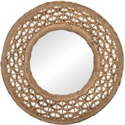 Καθρέπτης Τοίχου Mazun 337-000039 Φ60cm Natural Inart Wood