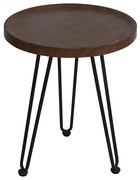 WOODWELL ΕΜ963,2MATRIX Τραπεζάκι Σαλονιού Καθιστικού, Μέταλλο Βαφή Μαύρο, Ξύλο Καρυδί Φ76xH.45cm ΕΜ963,2