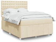 vidaXL Κρεβάτι Boxspring με Στρώμα Κρεμ 160x200 εκ. Υφασμάτινο