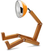 Χειροποίητο Ξύλινο Φωτιστικό Mr. Wattson (12V-SWR-MO) με λαμπτήρα 3W G4 και διαστάσεις 5.5 x 27.6 x 18 ~ 40cm - McLaren Orange