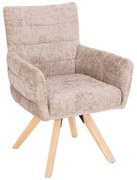 Πολυθρόνα Gazer HM9845.04 66x63x91cm Beige Rubberwood,Ύφασμα