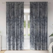 vidaXL Κουρτίνα με κουρτίνες 2 pcs Ασημί γκρι 225 x 140 εκ. Βελούδο