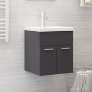 Ντουλάπι Νιπτήρα Γυαλιστερό Γκρι 41x38,5x46 εκ. από Επεξ. Ξύλο - Γκρι