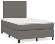 ΚΡΕΒΑΤΙ BOXSPRING ΜΕ ΣΤΡΩΜΑ &amp; LED ΓΚΡΙ 120X190 ΕΚ. ΣΥΝΘ. ΔΕΡΜΑ 3270285