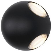 Απλίκα Φωτιστικό Τοίχου LED 4,5W Μαύρο IP54 360 Μοίρες Slice 34312 Globo Lighting-34312-Μαύρο 34312