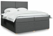 ΚΡΕΒΑΤΙ BOXSPRING ΜΕ ΣΤΡΩΜΑ ΣΚΟΥΡΟ ΓΚΡΙ 200X200 ΕΚ. ΥΦΑΣΜΑΤΙΝΟ 3294457