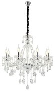 Artekko Chandelier Πολυέλαιος 8φωτος Διάφανο Κρύσταλλο (70x70x70)cm